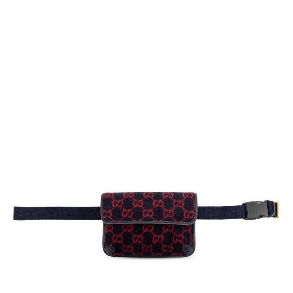 Gucci GG Wool Waist Bag Body Bag Navy